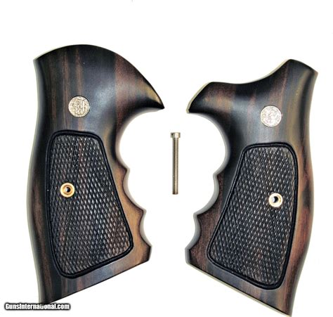 Smith Wesson K L Frame Combat Tigerwood Grips Checkered For Sale