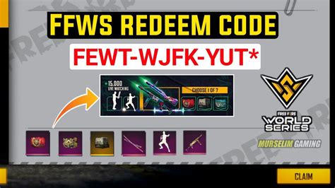 Ffws Redeem Code Reward Free Fire May Redeem Code Free Fire Youtube