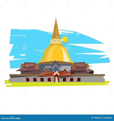 Thai Temple Vector Stock Vector Illustration Of Culture 79202418