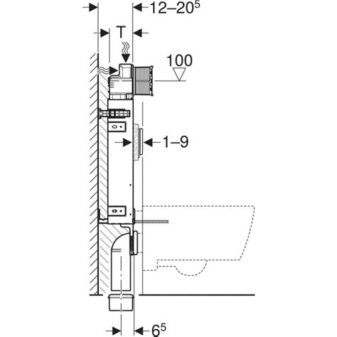 Geberit Kombifix Element für Wand WC 108 cm mit Sigma UP Spülkasten