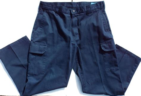 Cintas Comfort Flex Mens Navy Blue Cargo Work Pants 36w X 29l Ebay