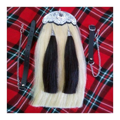 White Horse Hair Celtic Cantle Kilt Sporran