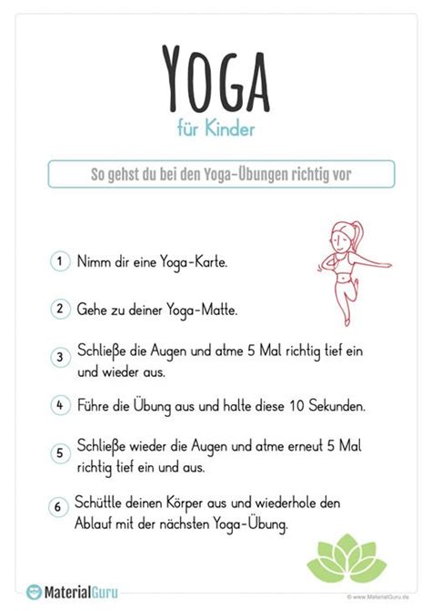 Kostenloses Unterrichtsmaterial mit Yoga Übungen speziell für Kinder