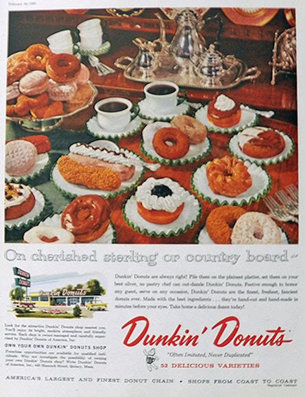 1960 Vintage Retro Dunkin' Donuts Ad, Vintage Food Ads (Other)