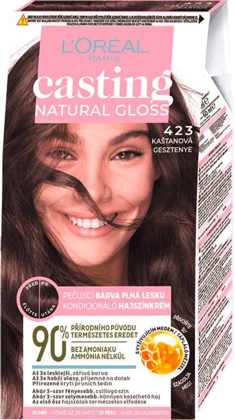 L ORÉAL PARIS casting NATURAL GLOSS barva na vlasy Kaštanová 423 1 ks