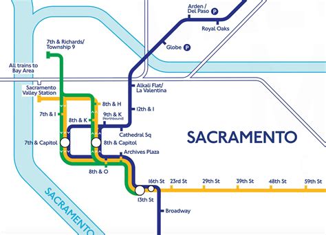 Sacramento Light Rail Map in the Style of the Famous London Underground ...