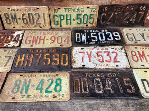 Choice of Texas Vintage License Plate 1970, 1973, 1972, 1966, 1957 ...