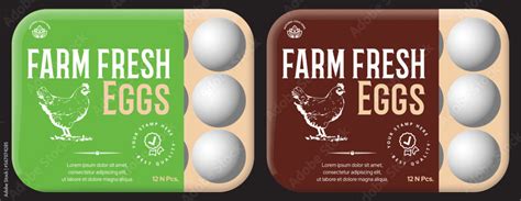 Egg label design Chicken Egg box packaging design. Minimal vector ...