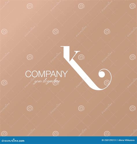 K Letter Monogram Elegant Luxury K Logo Calligraphic Style Vector