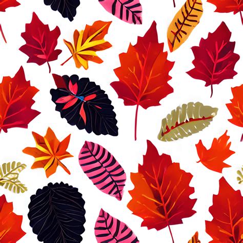 Kawaii Autumn Leaves Pattern · Creative Fabrica