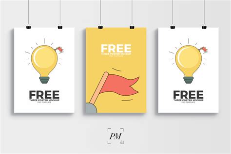 3 Creative Display PSD Template Poster Mockup - Poster Mockup