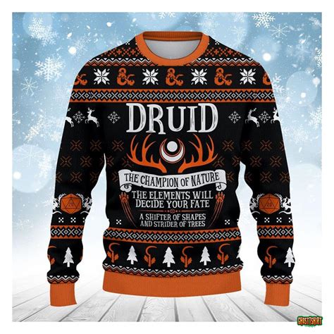 DND Dungeons Dragons Druid Class Ugly Christmas Sweater