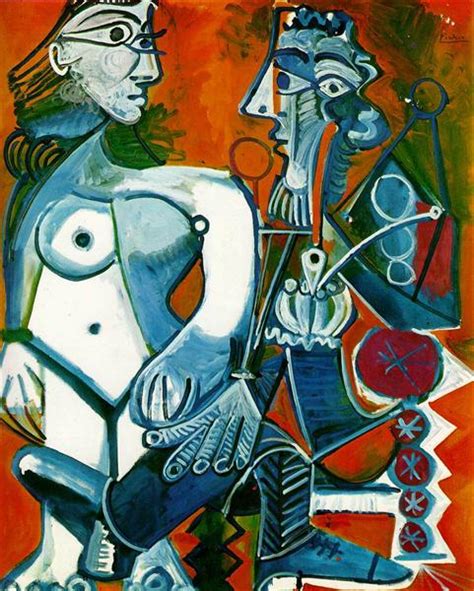 Standing Female Nude And Man With Pipe Pablo Picasso Wikiart Org