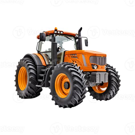 Tractor farm isolated on a transparent background, Agricultural tractor ...