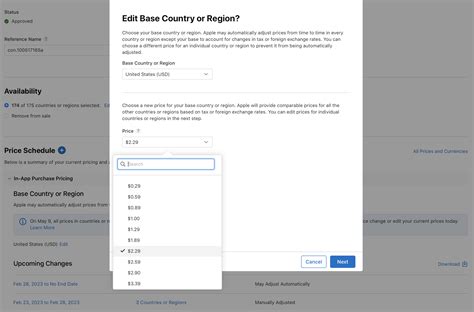 Set A Price For An In App Purchase Manage In App Purchases App Store Connect Help Apple