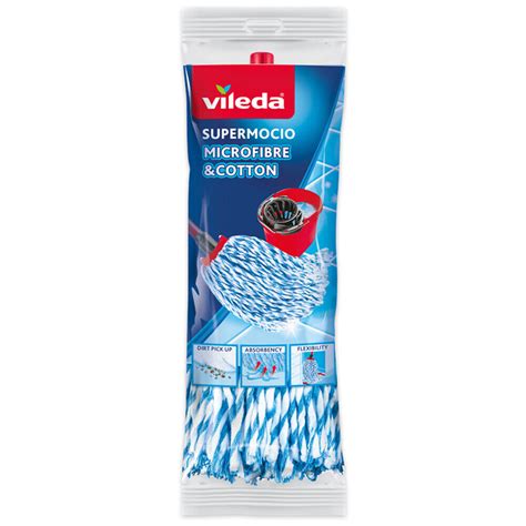 Vileda Mop Bucket And Wringer Set Supermocio Microfibre And Cotton Head