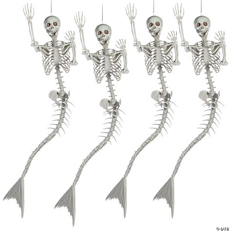 Bulk Life Size Original Mermaid Skeleton Halloween Decorations 4 Pc Oriental Trading