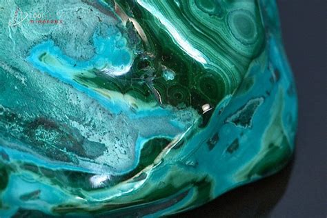 Forme libre de Chrysocolle et Malachite R D Congo minéraux polis