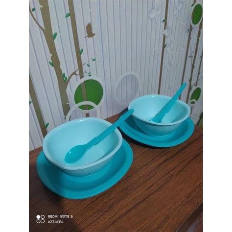 Jual TUPPERWARE PEKANBARU SWEET BLOSSOM 1 SET PIRING MANGKOK SENDOK