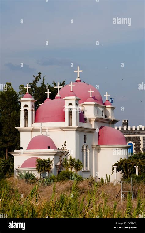 The Pink Domes Of The Greek Orthodox Church Of The Seven Apostles In