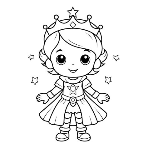 Dibujo Para Colorear Contorno De La Princesa De Dibujos Animados Libro