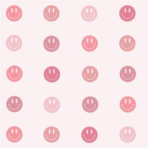 Download Preppy Smiley Face Pink Pattern Wallpaper | Wallpapers.com