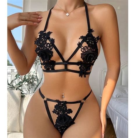 Fnochy Casual Lingerie Set Women S Plus Letter Tape Strappy Crisscross