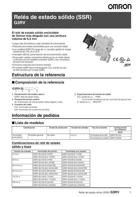 PDF Relés de estado sólido SSR RS Components Relés de estado