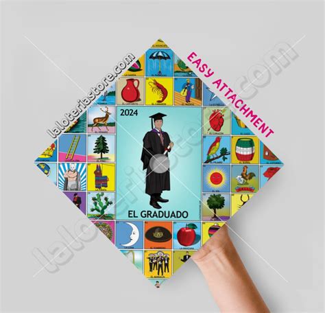 El Graduado Topper Loteria Card Stock Vinyl Print Graduation