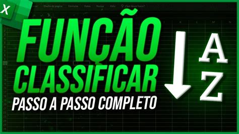 Como Usar a Função CLASSIFICAR no Excel Passo a Passo YouTube