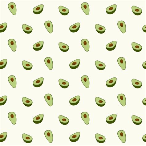 Avocado Seamless Pattern For Print Fabric And Organic Vegan Raw