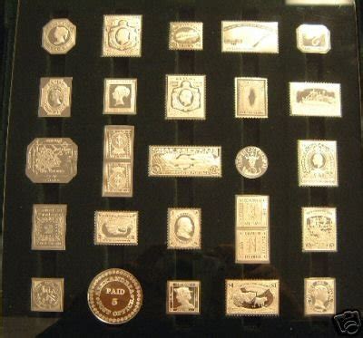 Franklin Mint SILVER 50 World's Greatest Stamps 21+ OZ | #18760869