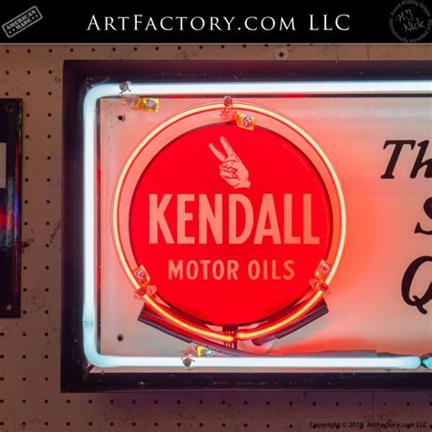 Kendall Motor Oils Neon Sign Rare S Embossed Tin Litho