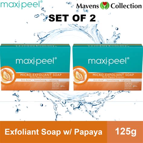 MAXI PEEL Micro Exfoliant Soap With Papaya Enzymes 125g Set Of 2 By