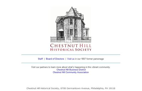 Three Events from the Chestnut Hill Historical Society - Chestnut Hill