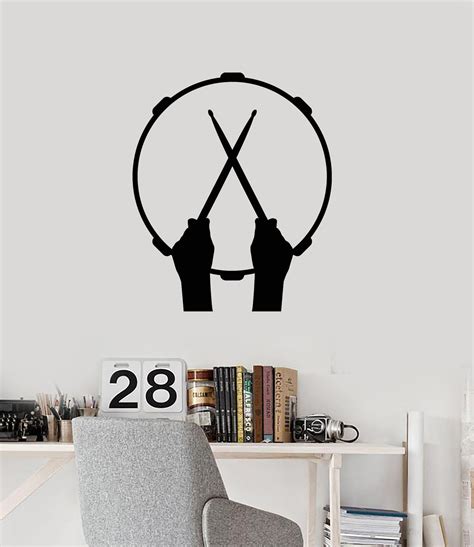 Vinyl Wall Decal Drum Drumsticks Drummer Hands Music Musical Stickers ...