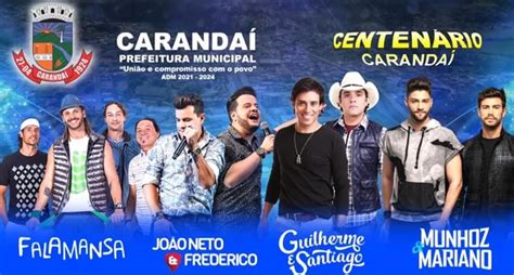 Confira As Atra Es Da Festa Do Centen Rio De Caranda Carandai Online