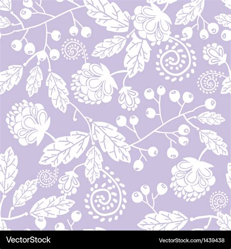 Purple line art flowers seamless pattern Vector Image