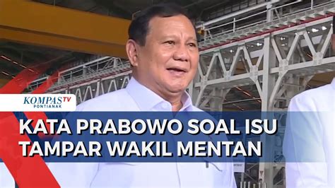 Menhan Prabowo Tanggapi Isu Tampar Wamentan Di Ratas Kabinet Ketemu