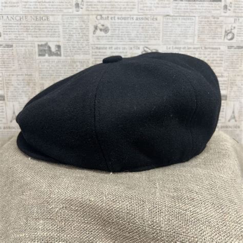 Black Wool Slim Newsboy Cap - Winner Caps MFG. Company