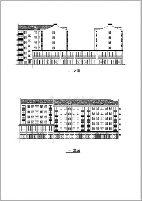 某地六层砖混结构商住楼建筑设计方案图住宅小区土木在线