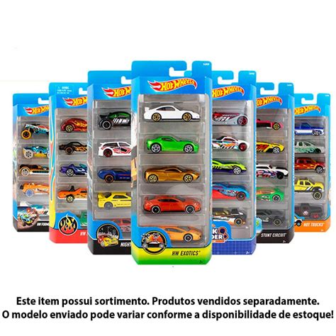 Pacote 5 Carrinhos Hot Wheels Sortidos Mattel