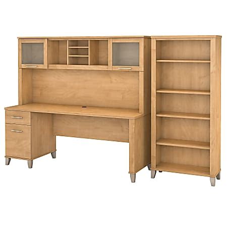 Bush Furniture Somerset W Office Desk With Hutch And Shelf