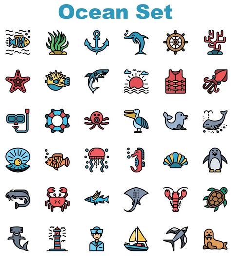 Ocean Filled outline icon set 15720132 Vector Art at Vecteezy