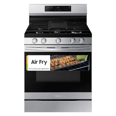 Samsung 6 Cu Ft Smart Wi Fi Enabled Convection Gas Range With No Preheat Airfry In Stainless