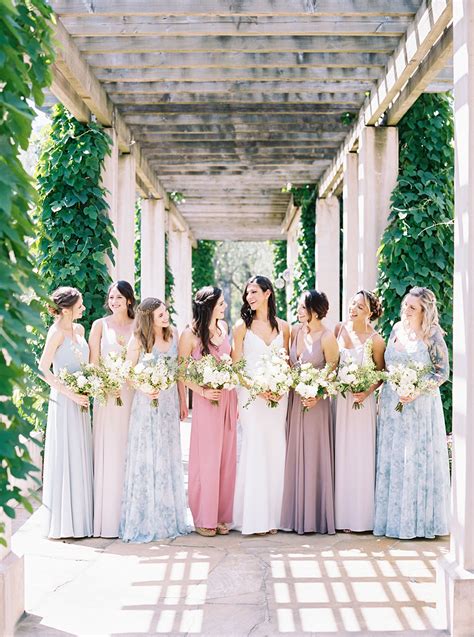 Mismatched Pastel Bridesmaid Dresses