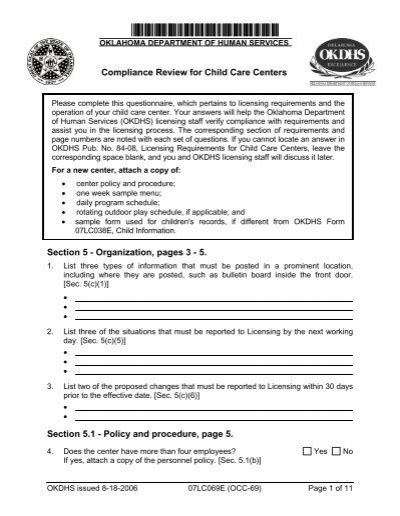 Form 07LC069E OCC 69 Oklahoma Department Of Human