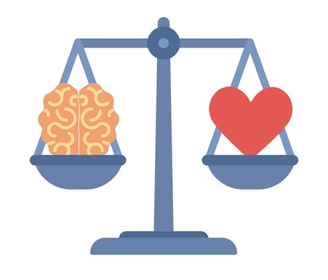 Mind And Heart Balance Icon Comparison Between Reason And Feeling