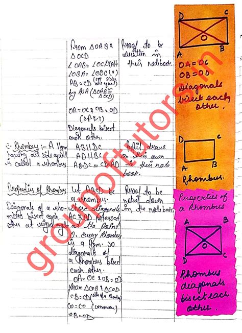 Quadrilaterals Lesson Plan Maths Class 8 Group Of Tutors