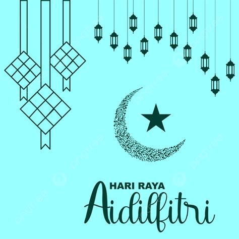 Hari Raya Aidilfitri Decorated Vector Background Design Vector